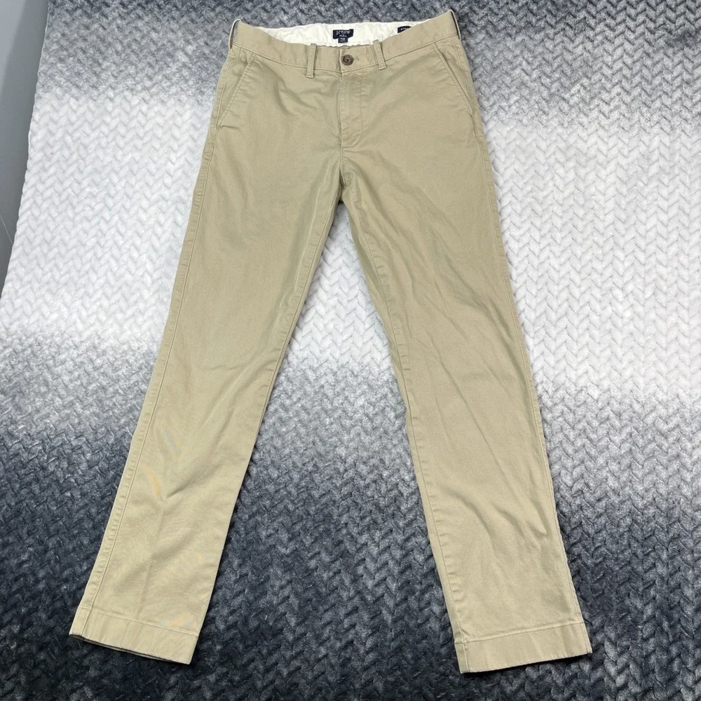 J. Crew Straight Fit Flex Chino‎ Pants Men's 30x32 Beige Cotton H3186